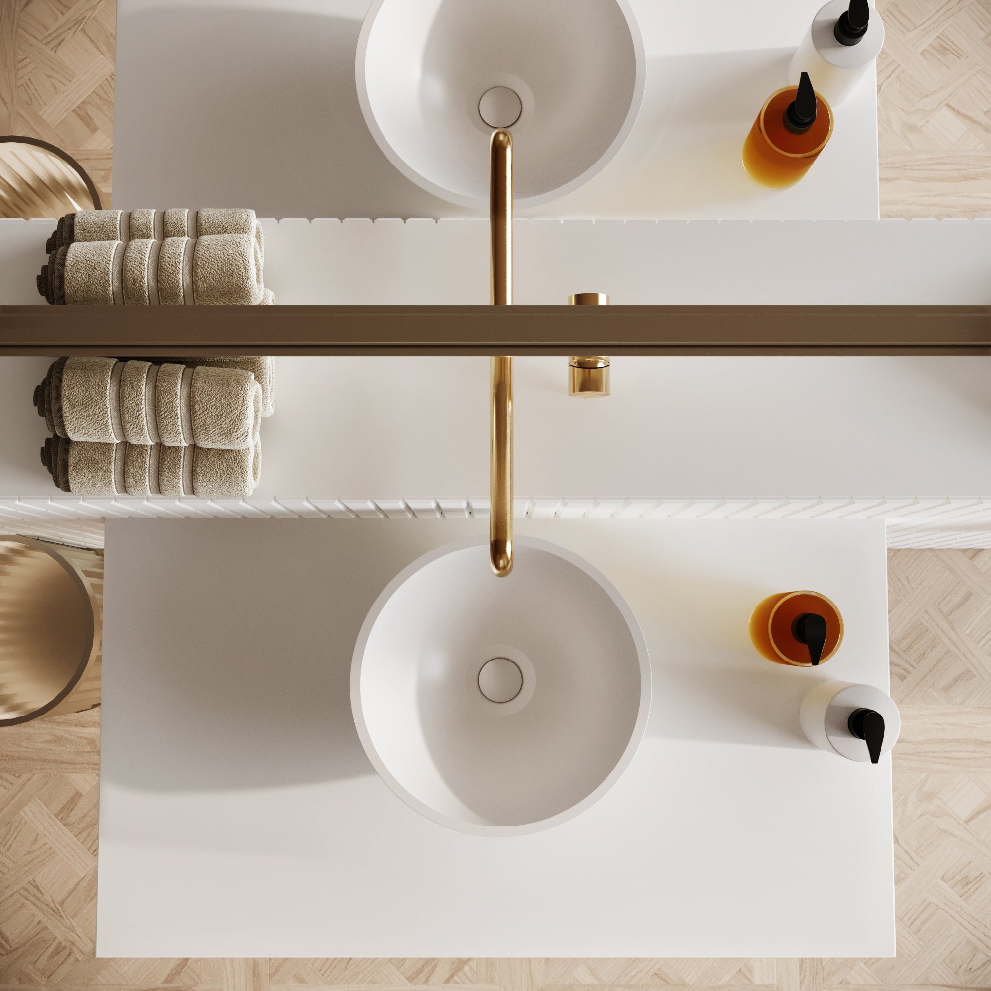 Opus Stone Countertop Basin - Matte White / 300mm