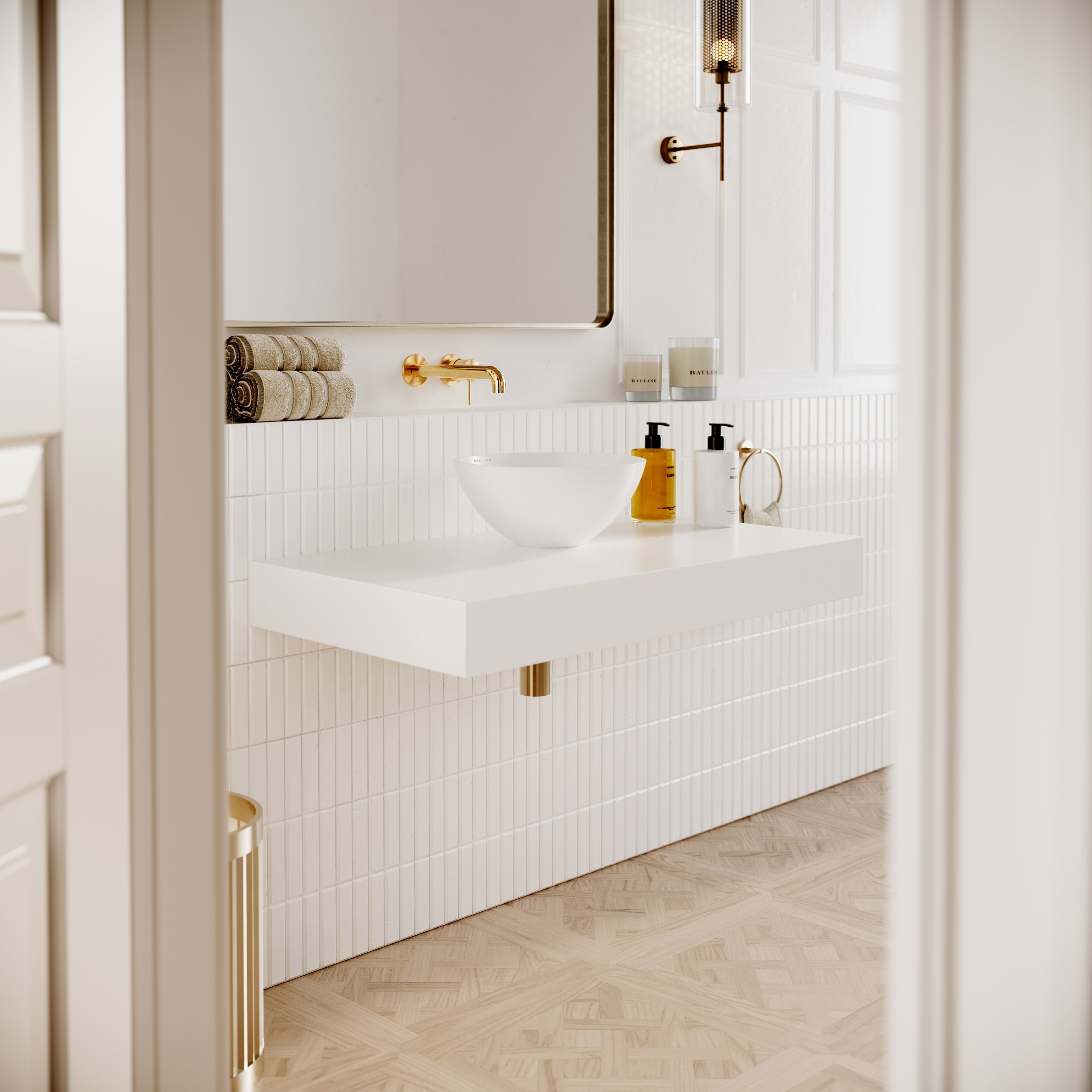 Opus Stone Countertop Basin - Matte White / 300mm