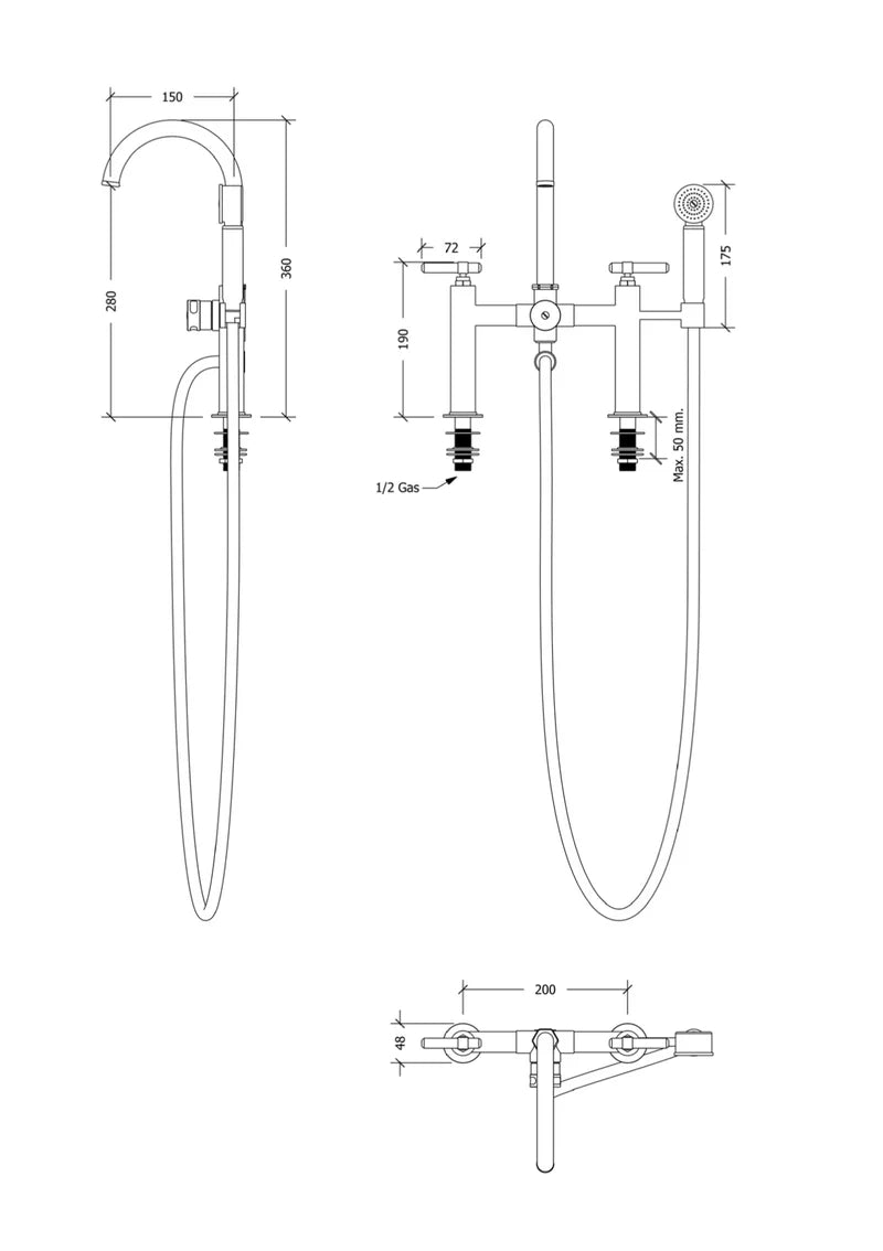 Cielo Sans Tub Filler