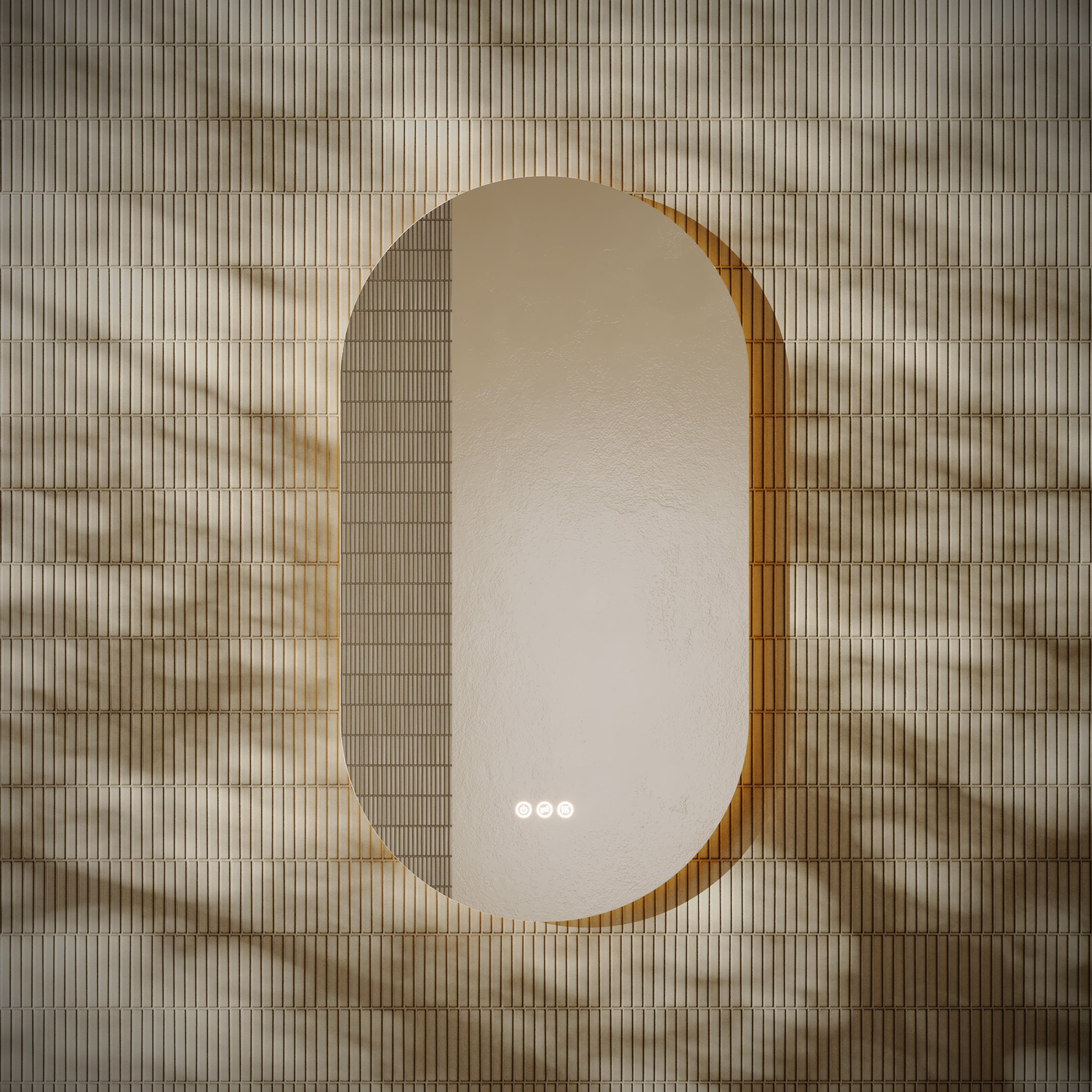 Arte Frameless Pill Mirror with LED Light and Demister 550mm