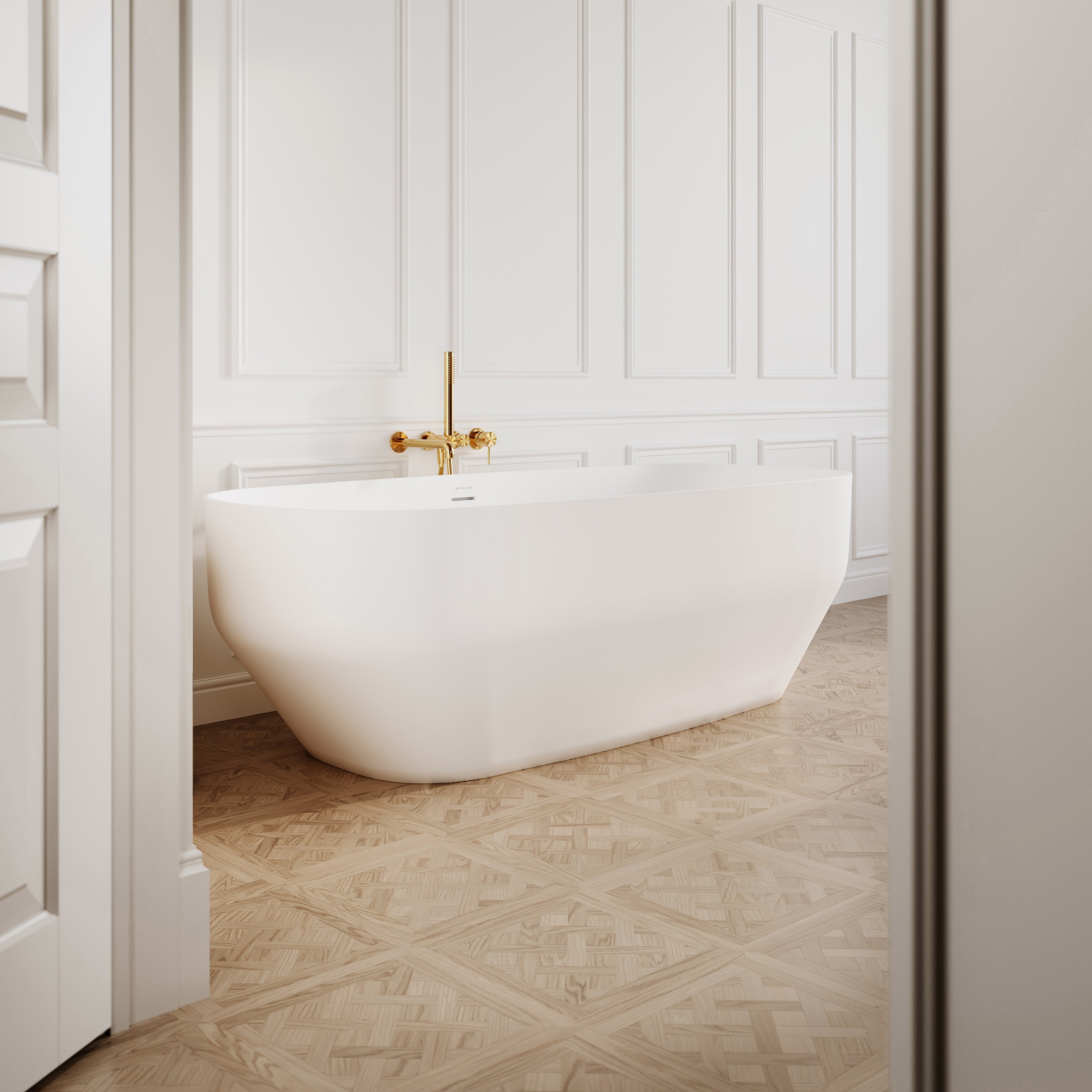 Audemar Freestanding Stone Bath - Matte White / 1700mm