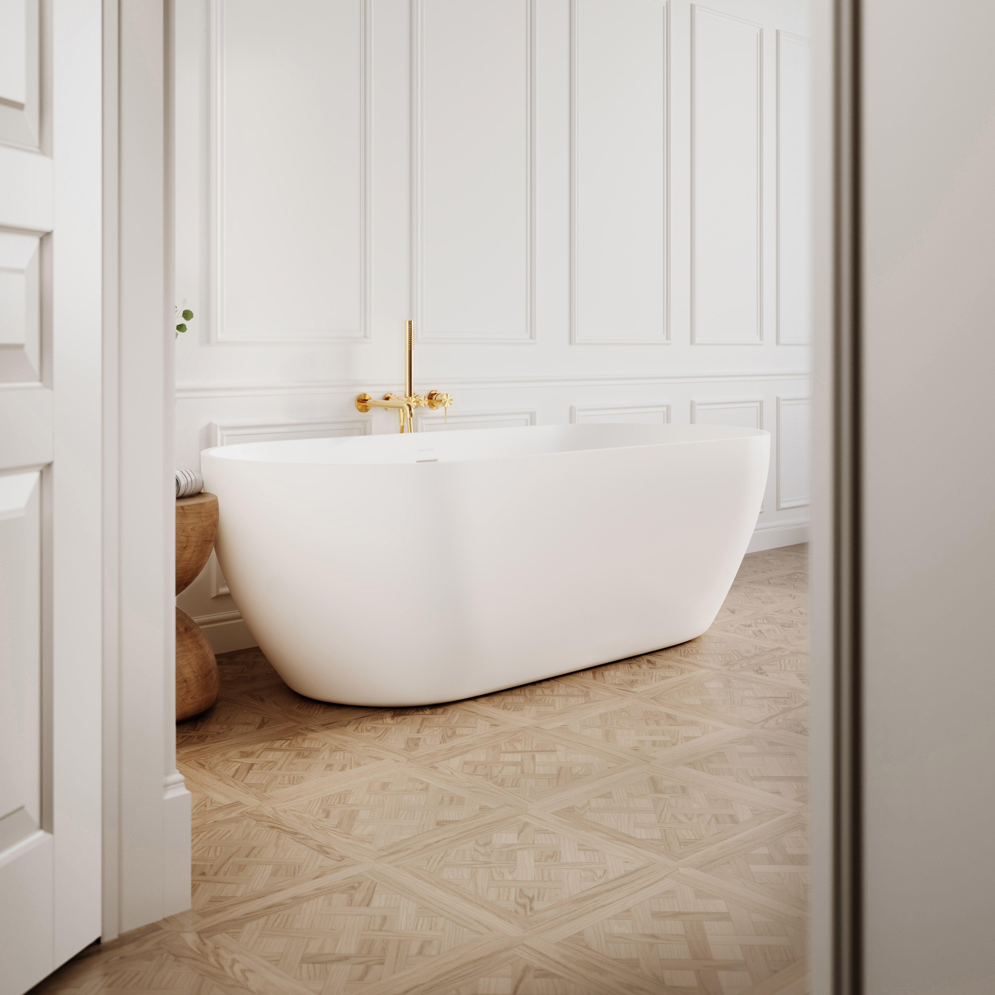 Continental Freestanding Stone Bath - Matte White / 1700mm