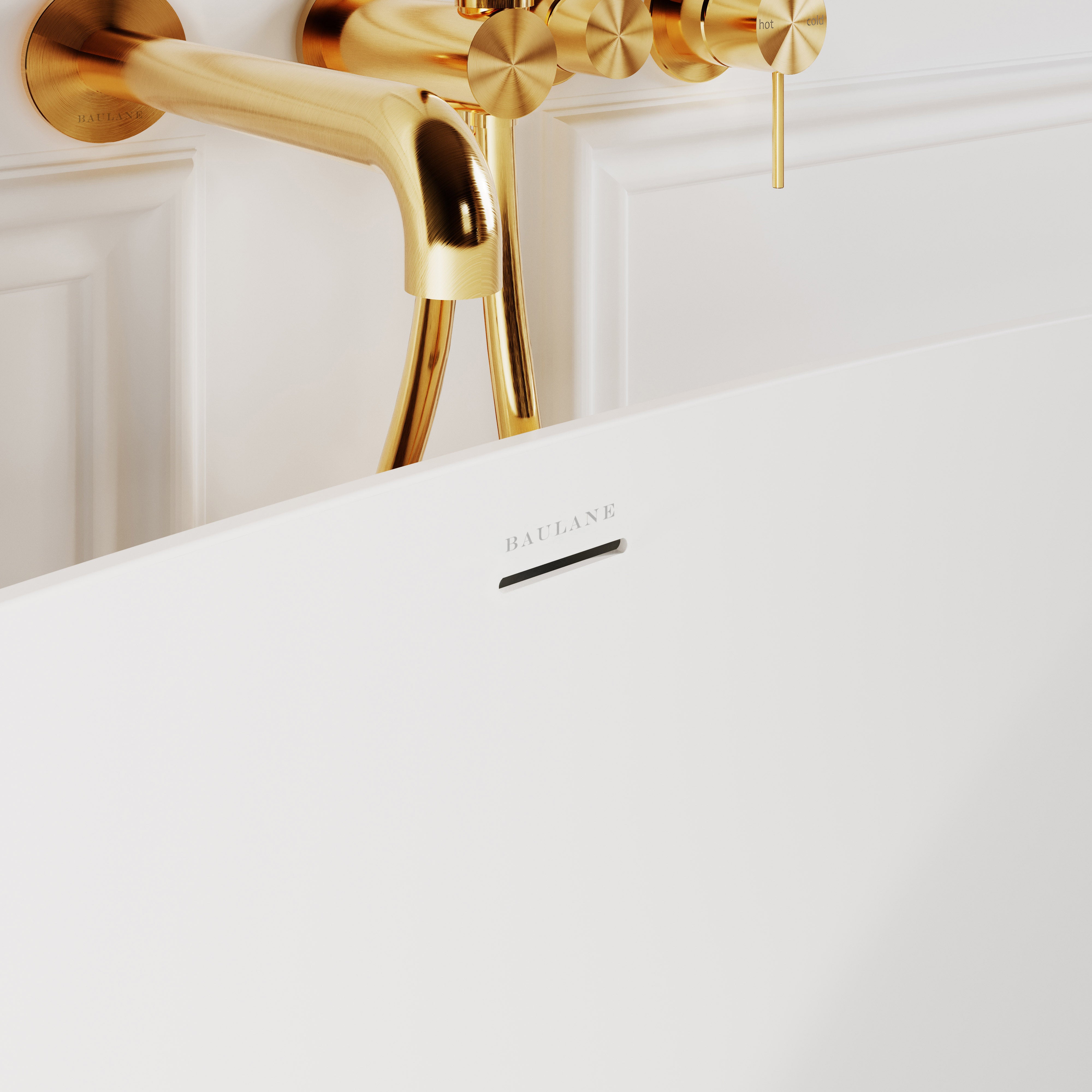 Organza Freestanding Stone Bath - Matte White / 1600mm