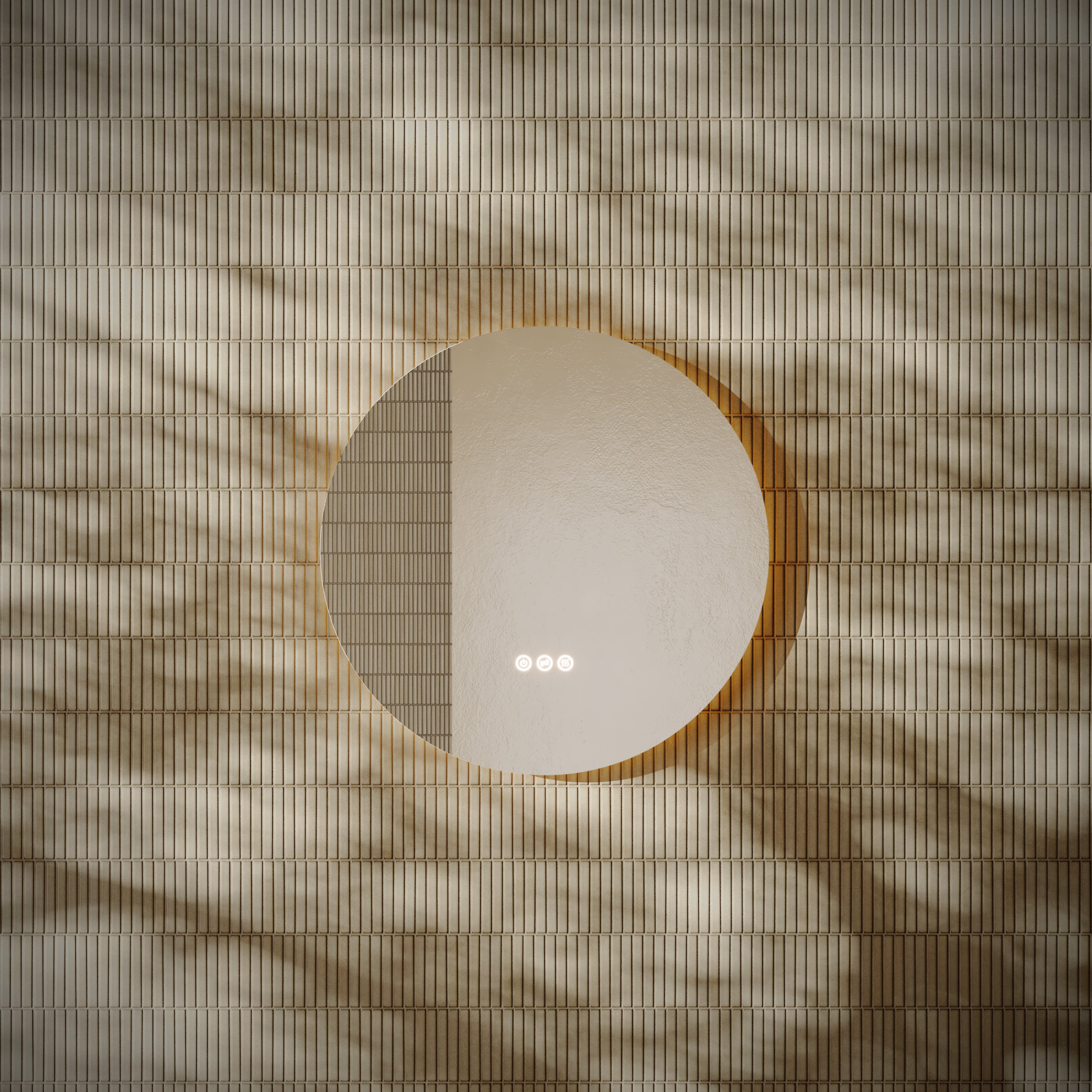 Arte Frameless Round Mirror with LED Light and Demister 600mm