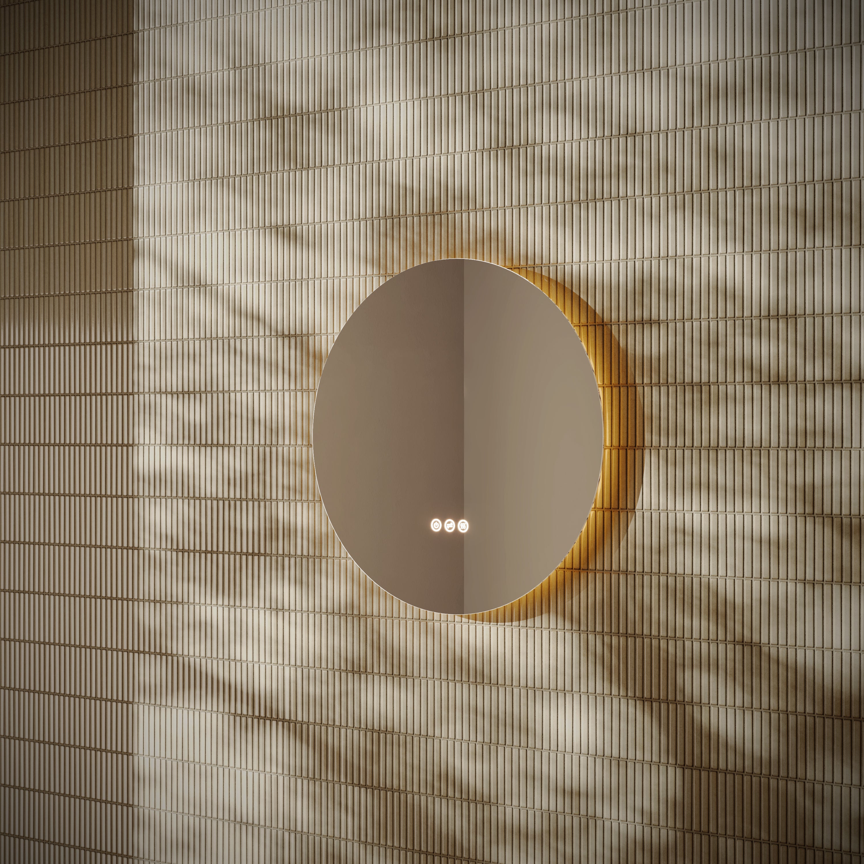 Arte Frameless Round Mirror with LED Light and Demister 600mm