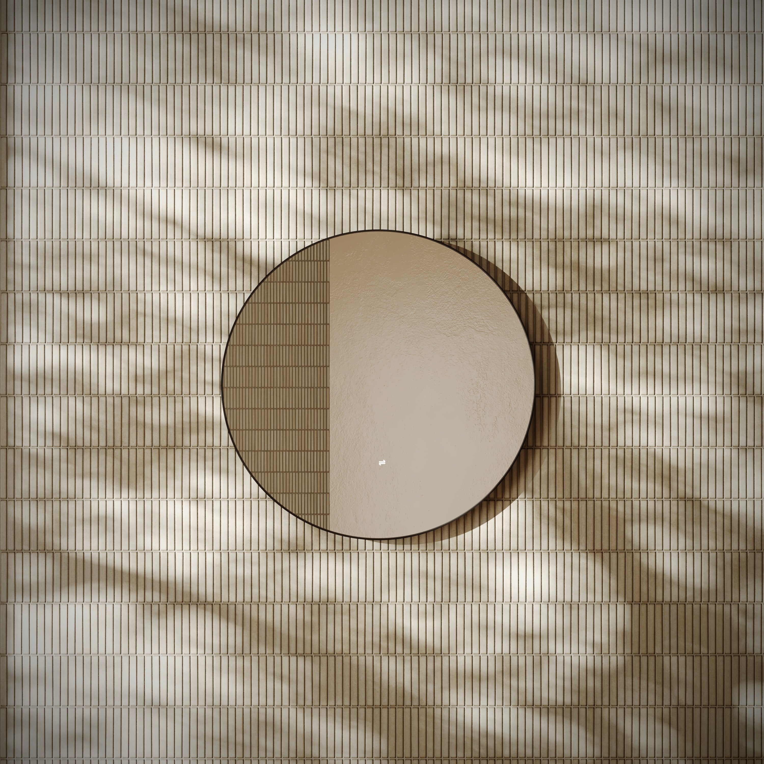 Bordeaux Matte Black Aluminium Round Mirror with Demister 600mm