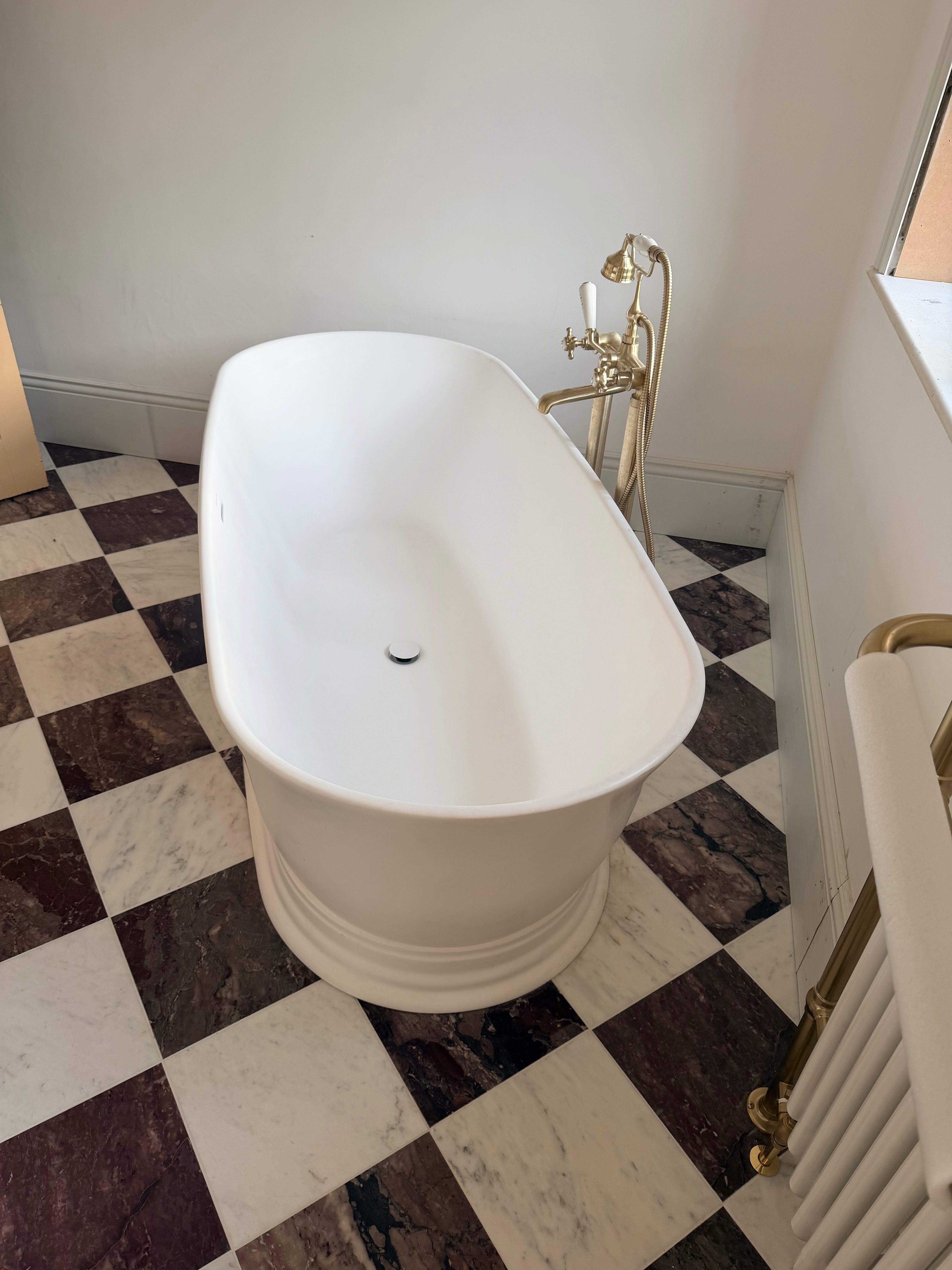 Victoria Freestanding Stone Bath - Matte White / 1800mm